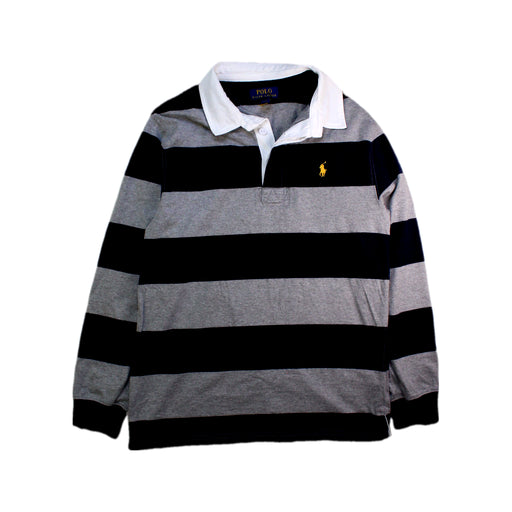 A Grey Long Sleeve Polos from Polo Ralph Lauren in size 14Y for boy. (Front View)