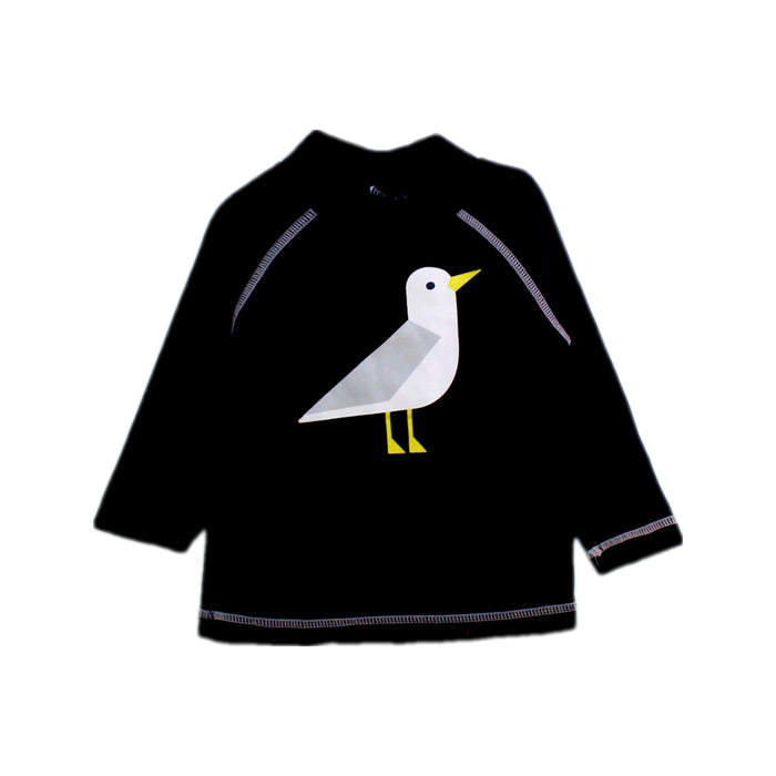 A Black Rash Guards from Seed in size 3-6M for boy. (Front View)
