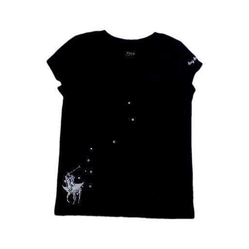 A Black Short Sleeve T Shirts from Polo Ralph Lauren in size 5T for girl. (Front View)