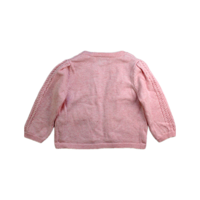 A Pink Cardigans from Cyrillus in size 6-12M for girl. (Back View)
