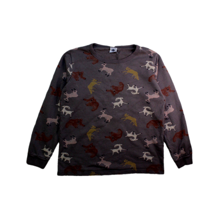 A Grey Long Sleeve T Shirts from Petit Bateau in size 10Y for boy. (Front View)