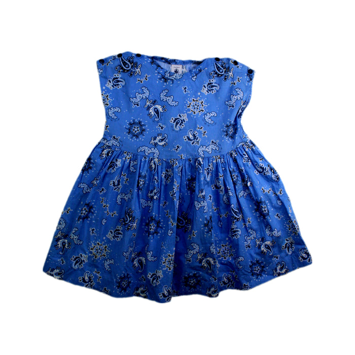 A Blue Sleeveless Dresses from Petit Bateau in size 18-24M for girl. (Front View)