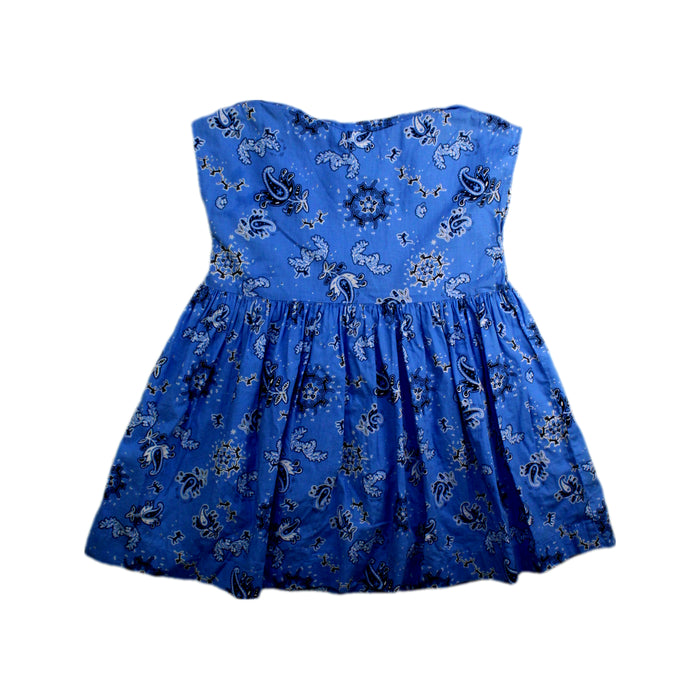 A Blue Sleeveless Dresses from Petit Bateau in size 18-24M for girl. (Back View)