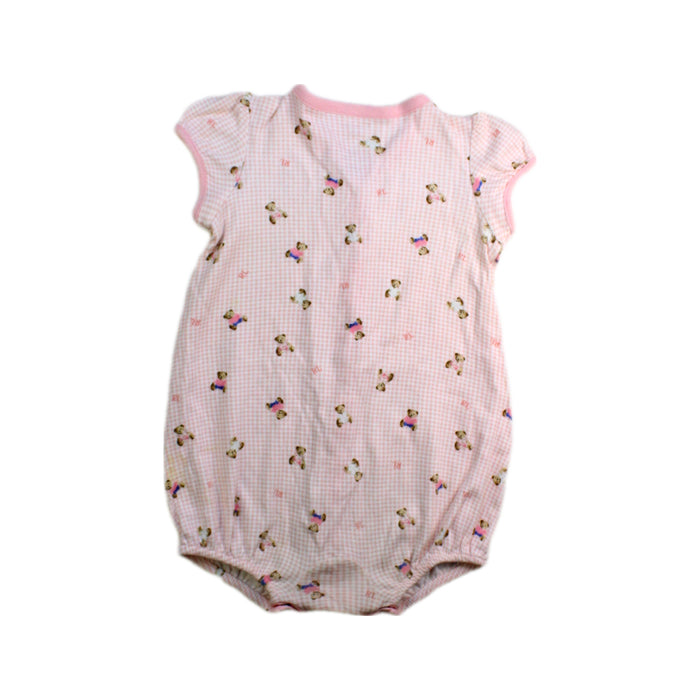 A Pink Short Sleeve Rompers from Ralph Lauren in size 6-12M for girl. (Back View)