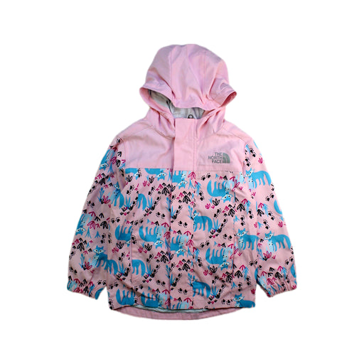 A Pink Rain Jackets from The North Face in size 4T for girl. (Front View)