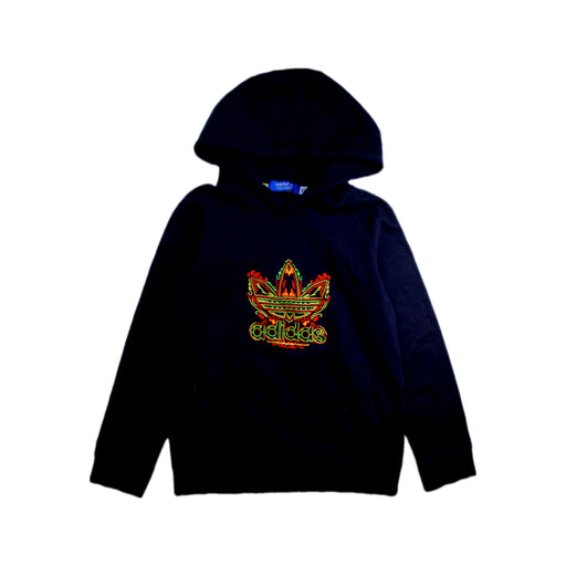 A Black Hooded Sweatshirts from Adidas in size 10Y for boy. (Front View)