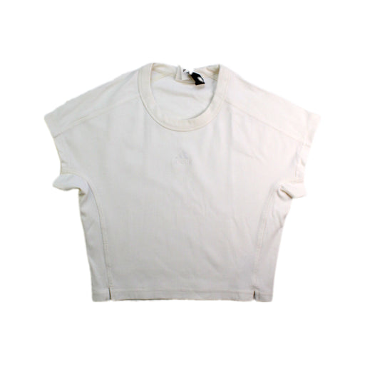 A White Short Sleeve T Shirts from Adidas in size 14Y for girl. (Front View)