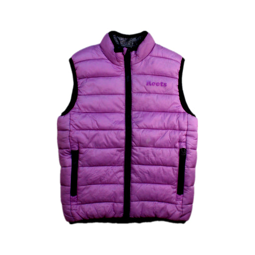 A Pink Outerwear Vests from Roots in size 5T for girl. (Front View)