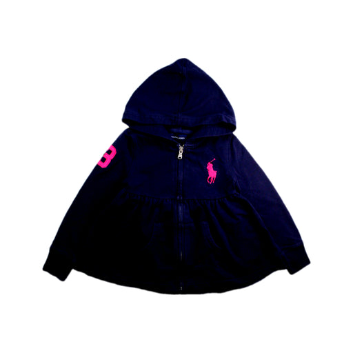 A Navy Zippered Sweatshirts from Ralph Lauren in size 5T for girl. (Front View)