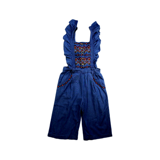 A Blue Long Overalls from Velveteen in size 4T for girl. (Front View)