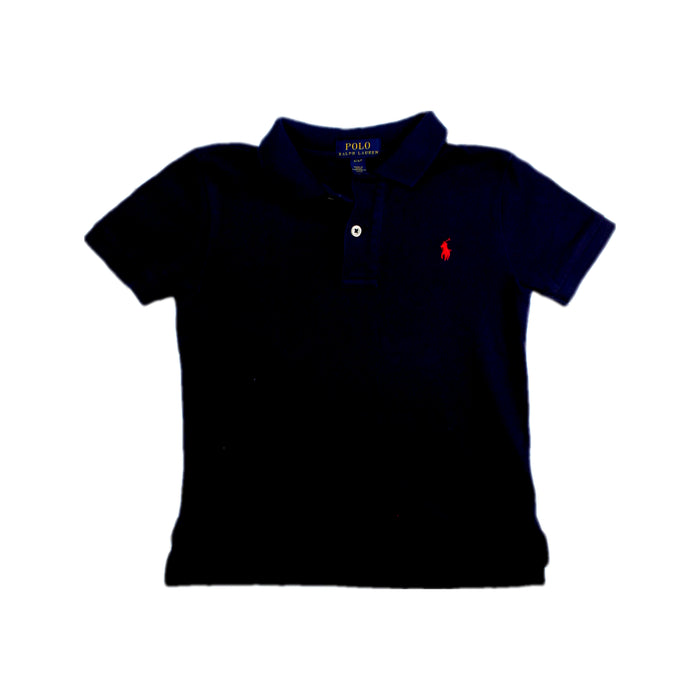 A Navy Short Sleeve Polos from Polo Ralph Lauren in size 4T for boy. (Front View)