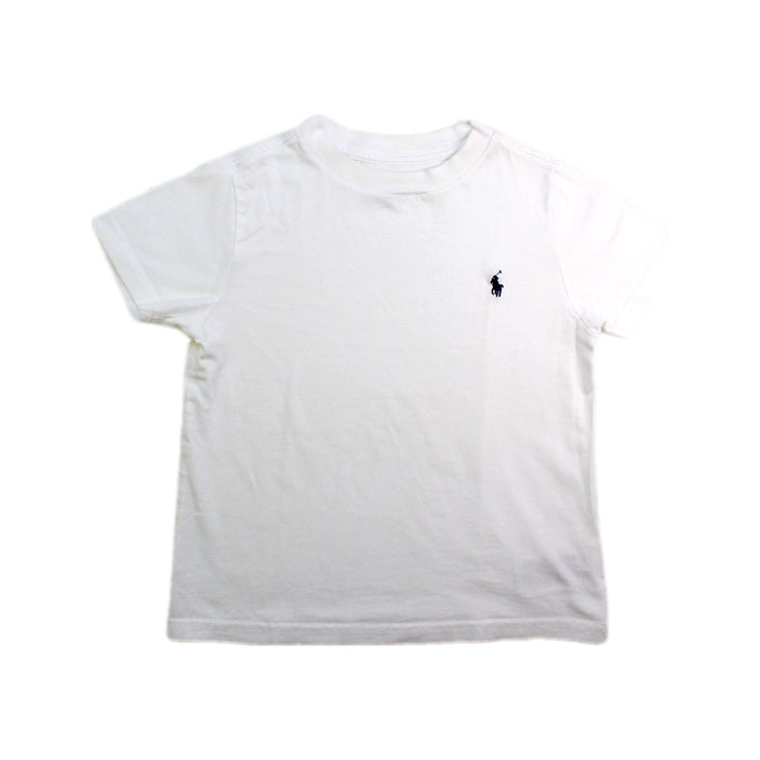 A White Short Sleeve T Shirts from Polo Ralph Lauren in size 4T for neutral. (Front View)