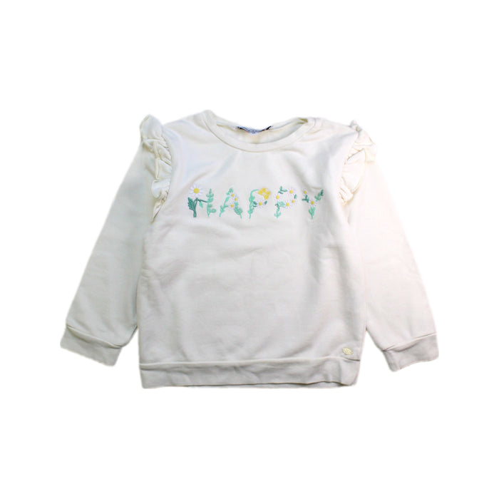 A White Crewneck Sweatshirts from Tartine et Chocolat in size 5T for girl. (Front View)