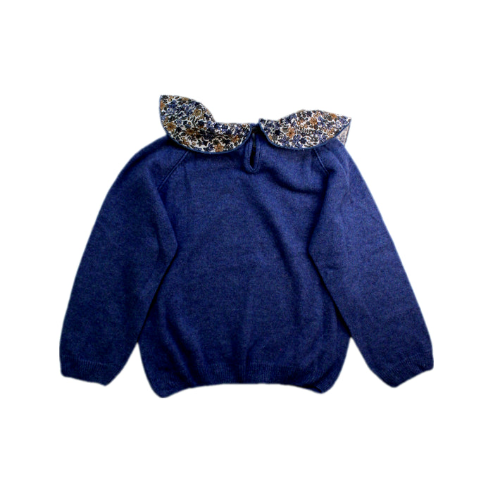 A Blue Knit Sweaters from Laranjinha in size 4T for girl. (Back View)