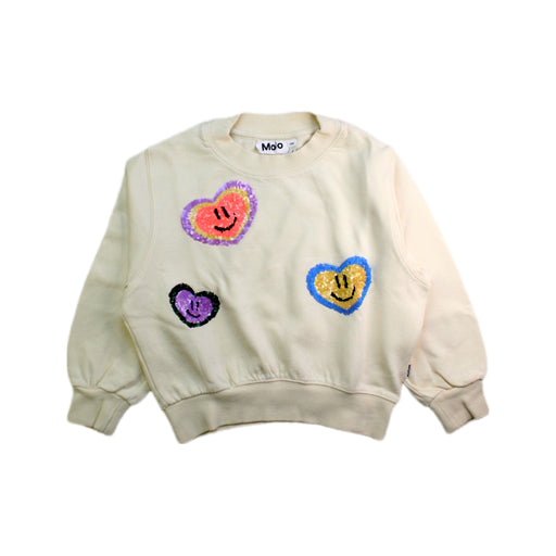 A Beige Crewneck Sweatshirts from Molo in size 4T for girl. (Front View)