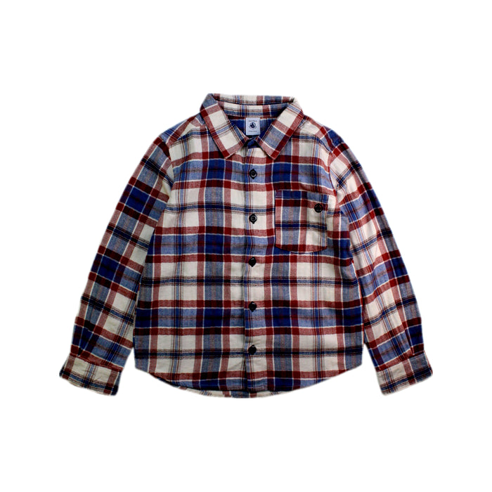 A Multicolour Long Sleeve Shirts from Petit Bateau in size 6T for boy. (Front View)