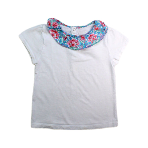 A White Short Sleeve Tops from Jacadi in size 6T for girl. (Front View)