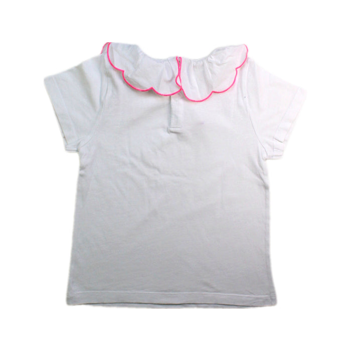 A White Short Sleeve Tops from Jacadi in size 6T for girl. (Back View)