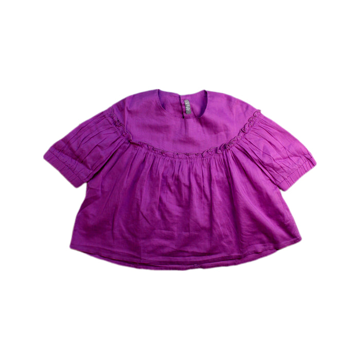 A Purple Long Sleeve Tops from Il Gufo in size 4T for girl. (Front View)