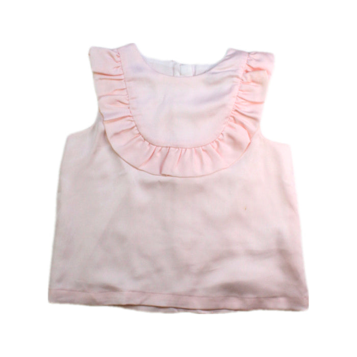 A Pink Sleeveless Tops from Hucklebones in size 4T for girl. (Front View)
