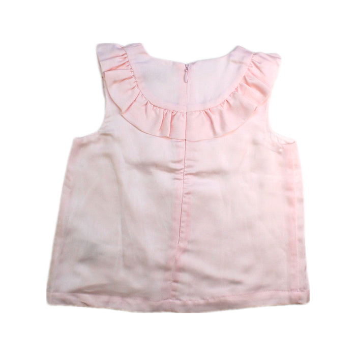 A Pink Sleeveless Tops from Hucklebones in size 4T for girl. (Back View)