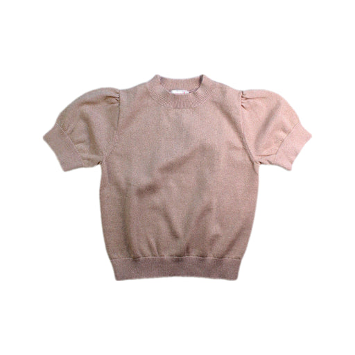 A Beige Short Sleeve Tops from Seed in size 4T for girl. (Front View)