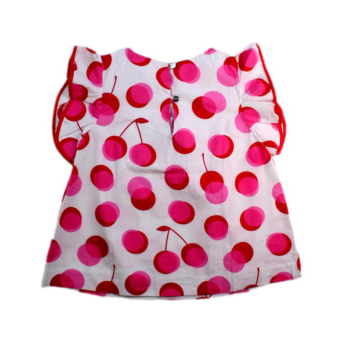 A Red Sleeveless Tops from Jacadi in size 5T for girl. (Back View)