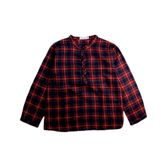 A Red Long Sleeve Shirts from Laranjinha in size 5T for boy. (Front View)
