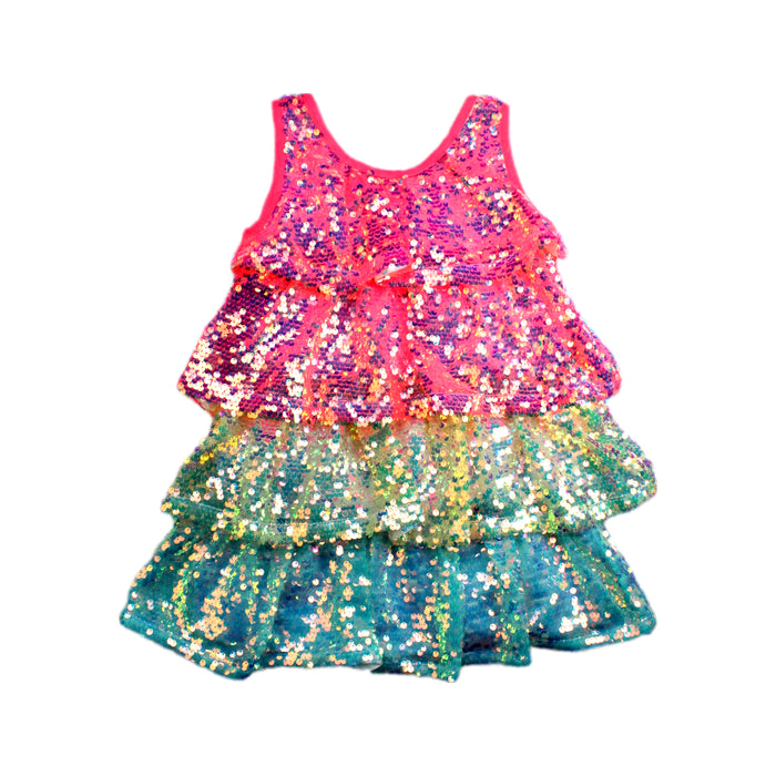 A Multicolour Sleeveless Dresses from Billieblush in size 5T for girl. (Back View)