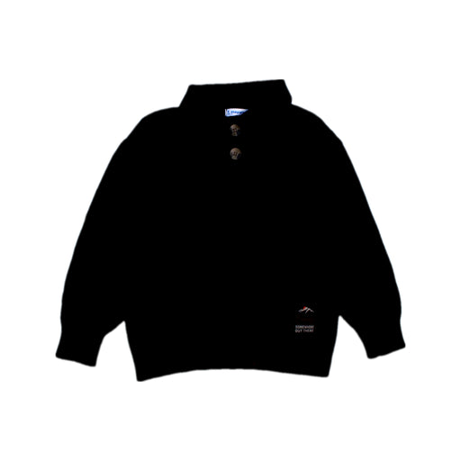 A Black Buttoned Sweatshirts from Mayoral in size 5T for boy. (Front View)