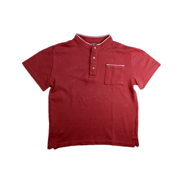 A Red Short Sleeve Polos from Mayoral in size 7Y for boy. (Front View)