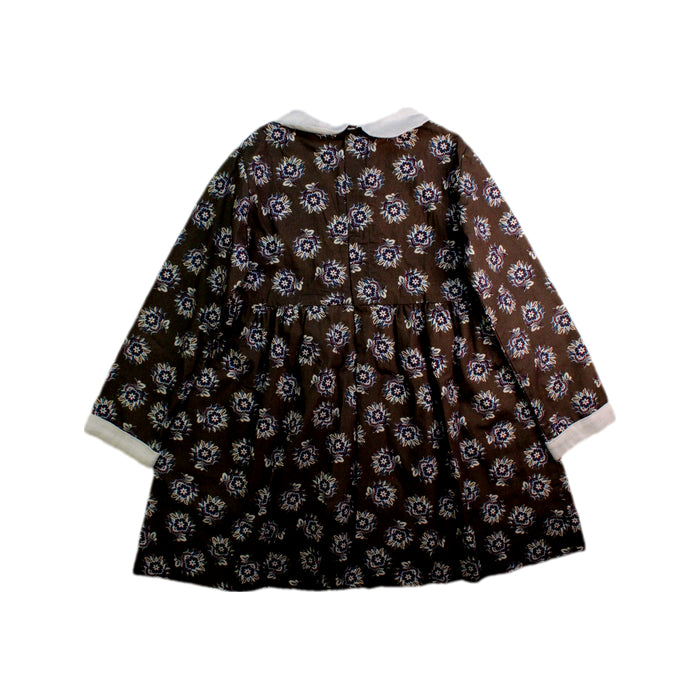 A Brown Long Sleeve Dresses from Laranjinha in size 4T for girl. (Back View)