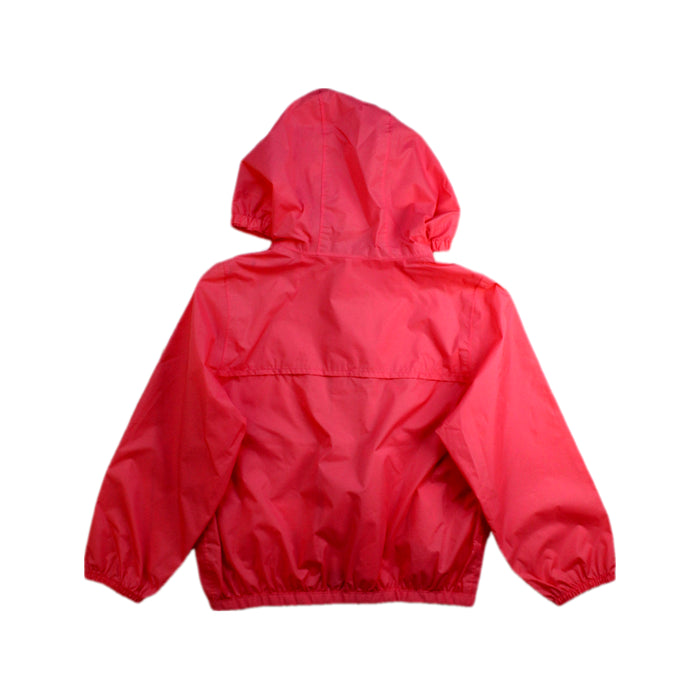 A Pink Rain Jackets from K-Way in size 4T for girl. (Back View)