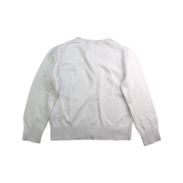 A White Cardigans from Seed in size 5T for girl. (Back View)