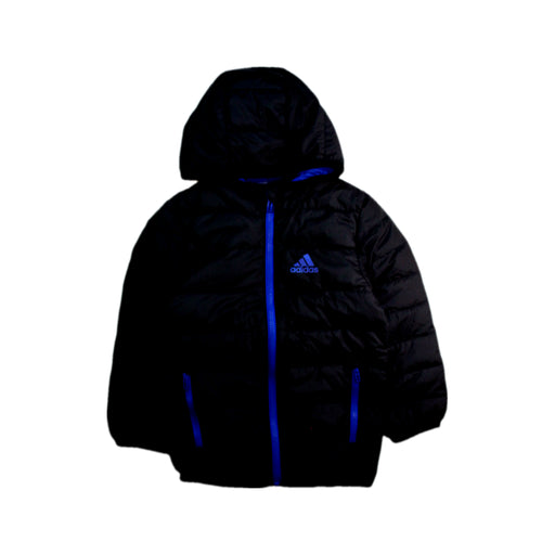 A Black Puffer/Quilted Jackets from Adidas in size 5T for boy. (Front View)