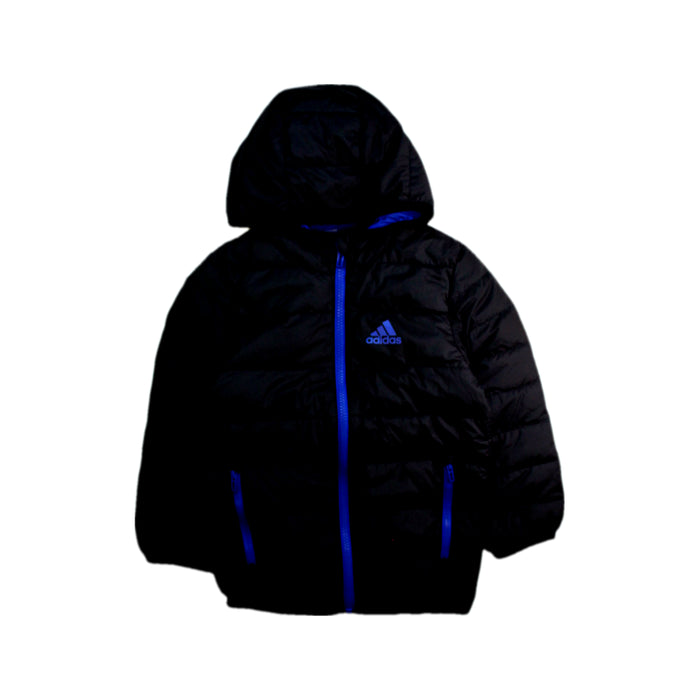 A Black Puffer/Quilted Jackets from Adidas in size 5T for boy. (Front View)