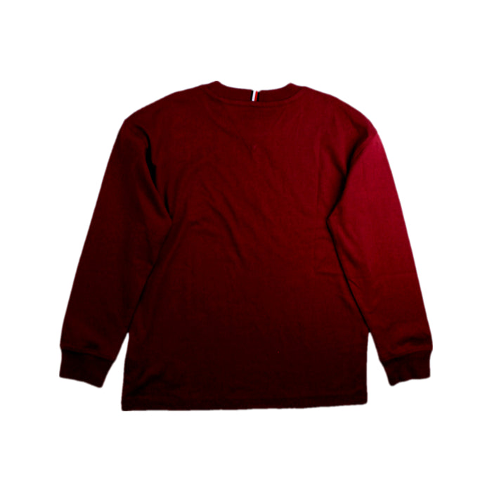 A Burgundy Long Sleeve T Shirts from Tommy Hilfiger in size 7Y for boy. (Back View)