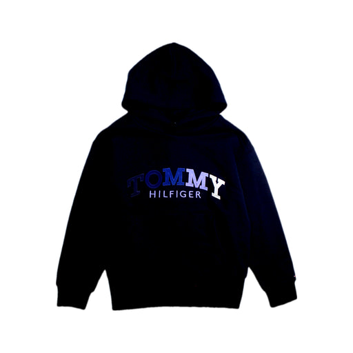 A Black Hooded Sweatshirts from Tommy Hilfiger in size 6T for girl. (Front View)