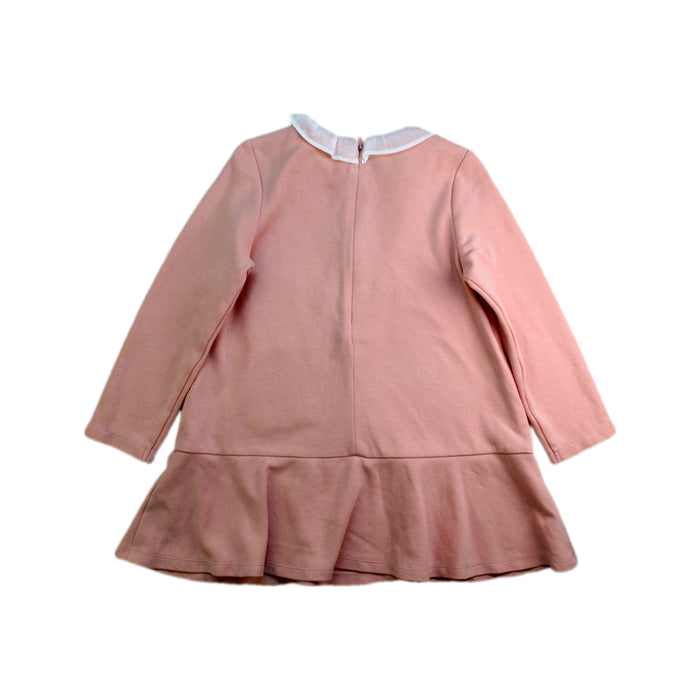 A Pink Long Sleeve Dresses from Momonittu in size 4T for girl. (Back View)