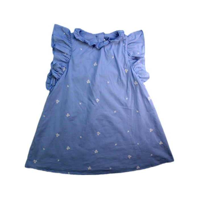 A Blue Sleeveless Dresses from Janie & Jack in size 4T for girl. (Front View)