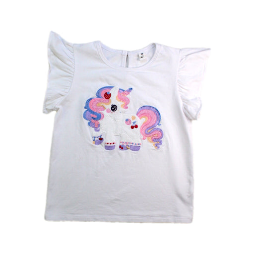 A White Sleeveless Tops from Hux in size 5T for girl. (Front View)