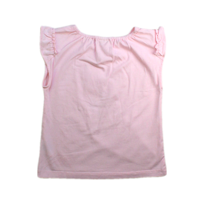 A Pink Sleeveless Tops from Momonittu in size 4T for girl. (Back View)