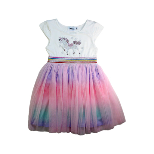 A Multicolour Short Sleeve Dresses from Lola + The Boys in size 5T for girl. (Front View)