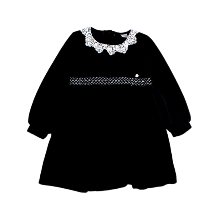 A Black Long Sleeve Dresses from Petit Main in size 4T for girl. (Front View)