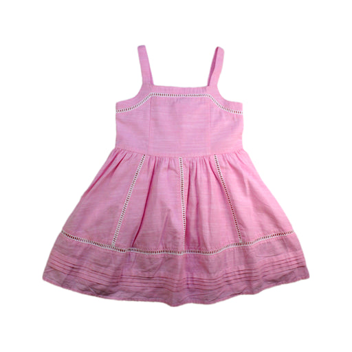 A Pink Sleeveless Dresses from Janie & Jack in size 4T for girl. (Front View)