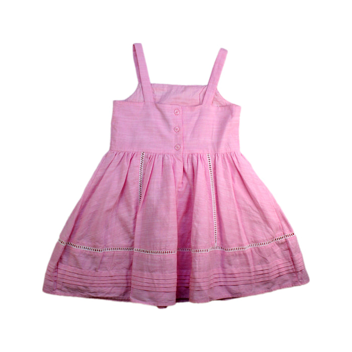 A Pink Sleeveless Dresses from Janie & Jack in size 4T for girl. (Back View)