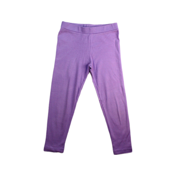 A Purple Leggings from Lemon Loves Lime in size 3T for girl. (Front View)