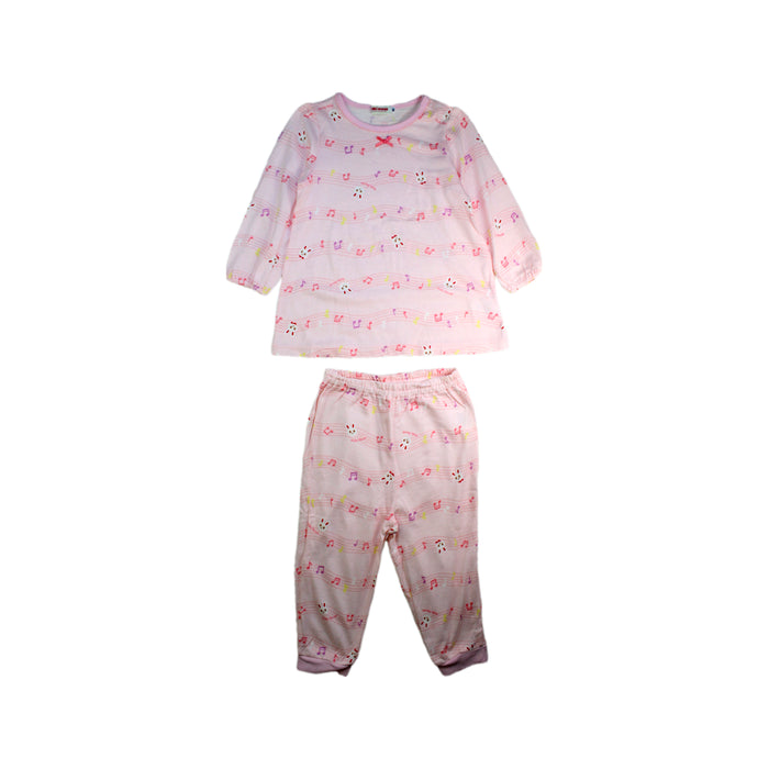 A Pink Pyjama Sets from Miki House in size 18-24M for girl. (Front View)