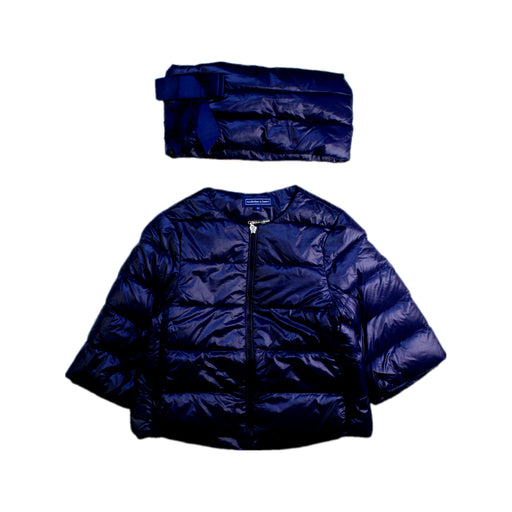 A Navy Puffer/Quilted Jackets from Nicholas & Bears in size 3T for girl. (Front View)