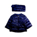 A Navy Puffer/Quilted Jackets from Nicholas & Bears in size 3T for girl. (Front View)